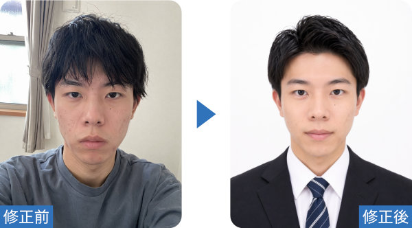 就活写真、証明写真の作成例