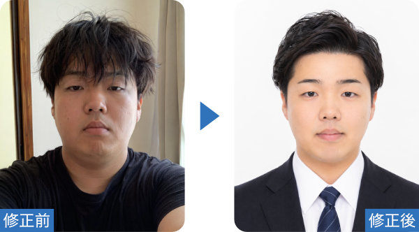 就活写真、証明写真の作成例