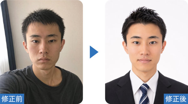 就活写真、証明写真の作成例