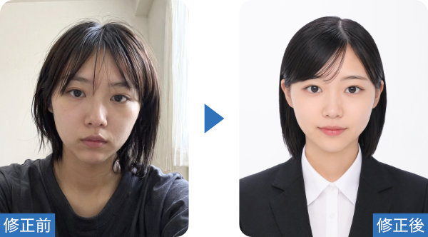 就活写真、証明写真の作成例