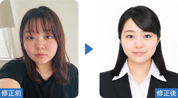 就活写真、証明写真の作成例
