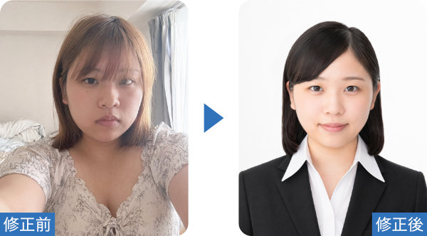 就活写真、証明写真の作成例