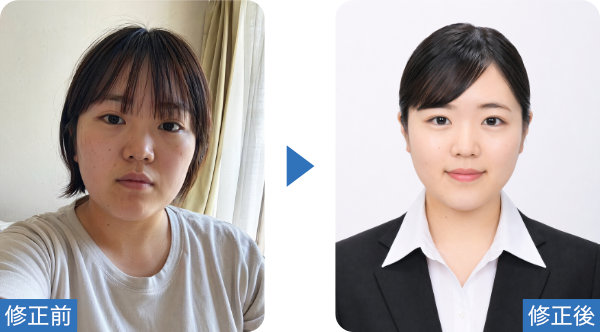 就活写真、証明写真の作成例