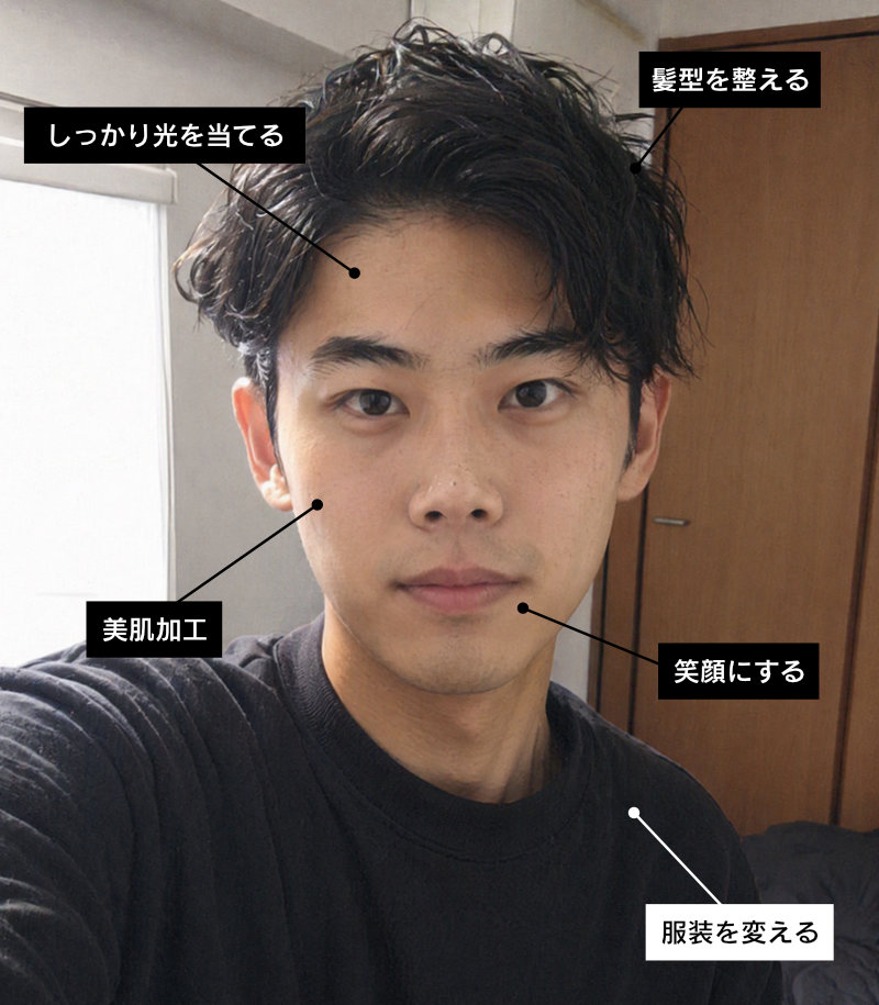 証明写真のビフォーアフター